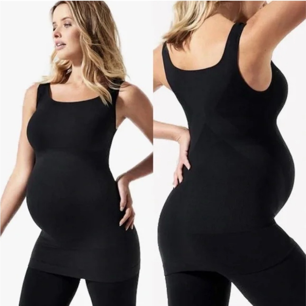 BLANQI Everyday Maternity Belly Support Tank Top in Black Size S
